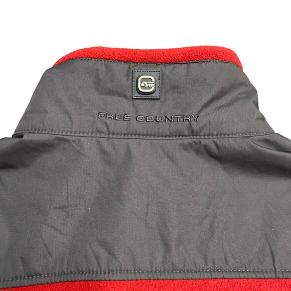 NWT Free Country Mens L Red Club Tech Fleece Jacket Full Zip Pockets Outerwear - Picture 11 of 16